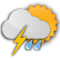 Pouco nublado com tempestade eléctricas